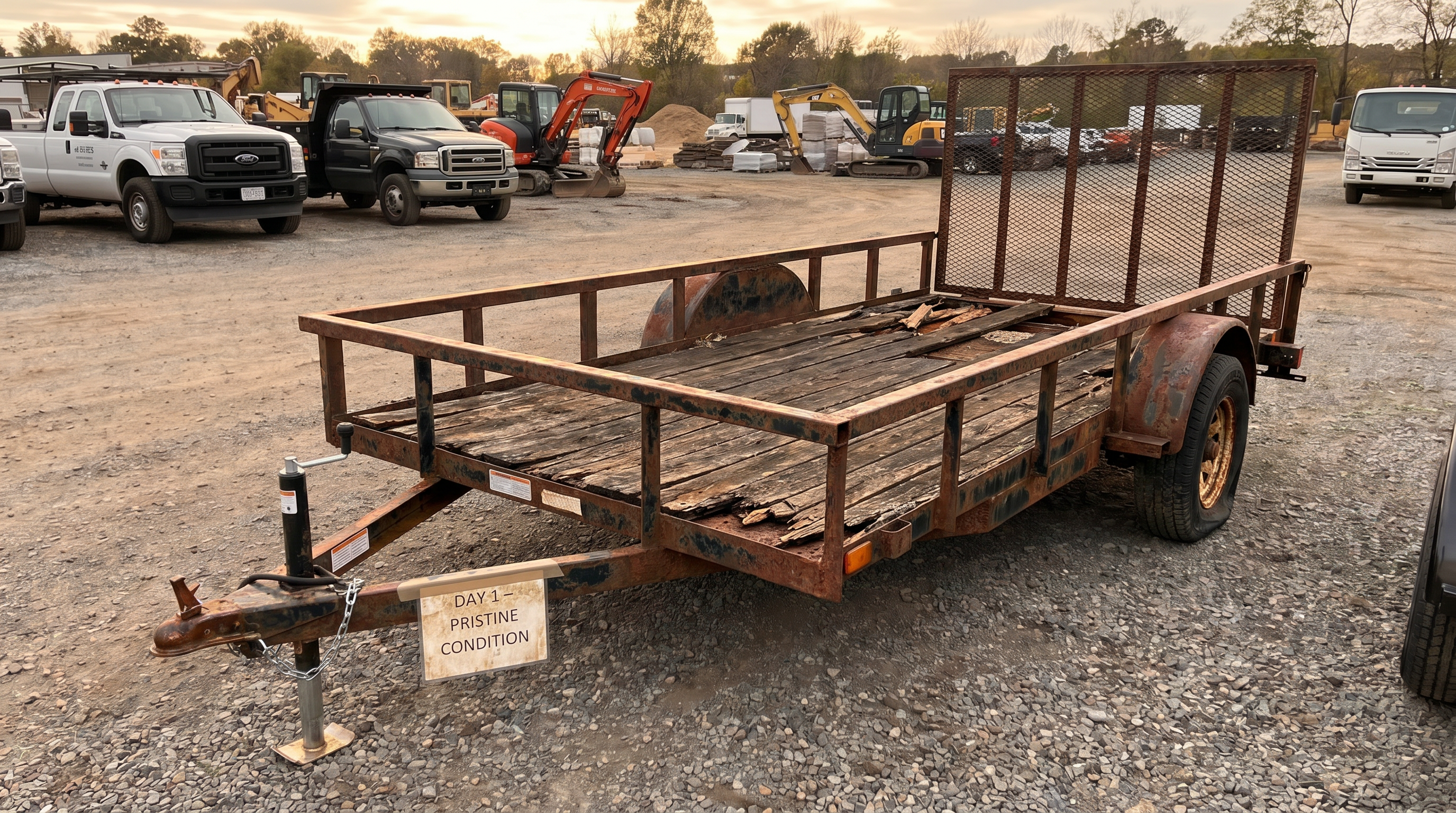 Steel trailer aging frame 4